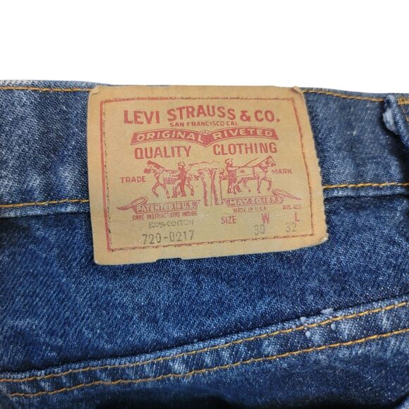 VTG Levi’s 720 0217 Jeans 30x32 USA Made Student Denim Red Tab 90s - Picture 3 of 8